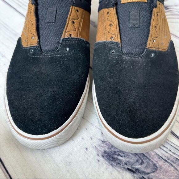 Emerica "The Reynolds Low Vulc'' Men Sz 11 Black/Tan Leather Skate Shoes - Picture 3 of 11